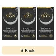 3 pack SKYN Snug Fit Lubricated Non-Latex Closer Fit Condoms, 12 Count, 1 Pack