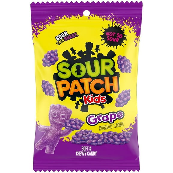 (3 pack) SOUR PATCH KIDS Grape Soft & Chewy Candy, 8.02 oz