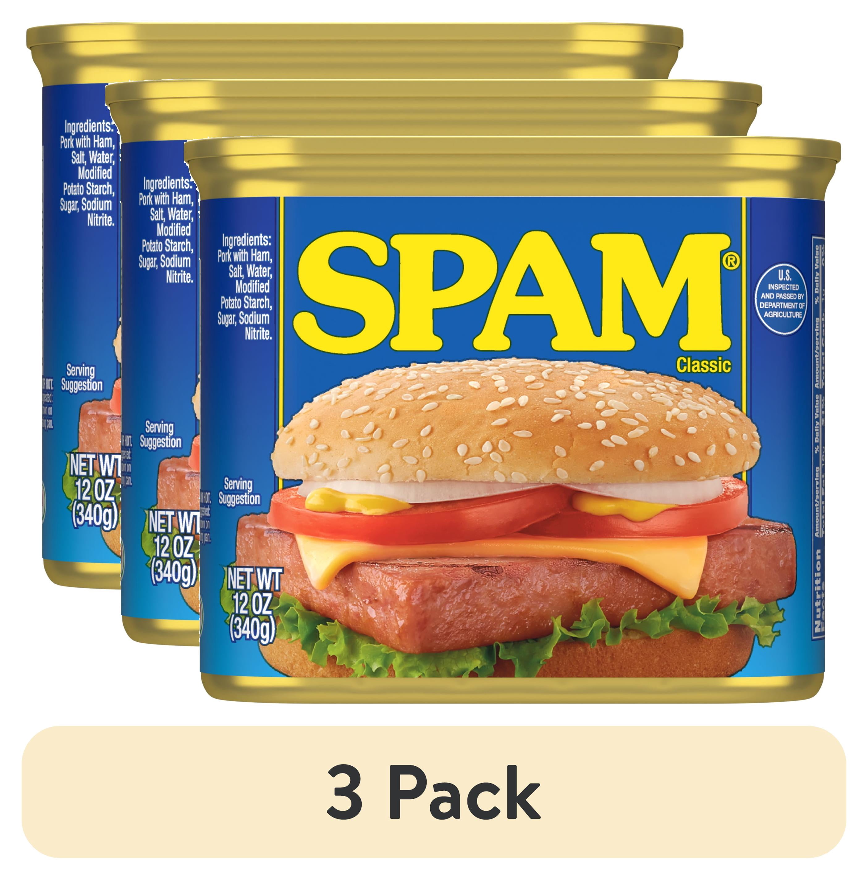 (3 pack) SPAM Classic, 7 g of protein, 12 oz Can (12-Pack)