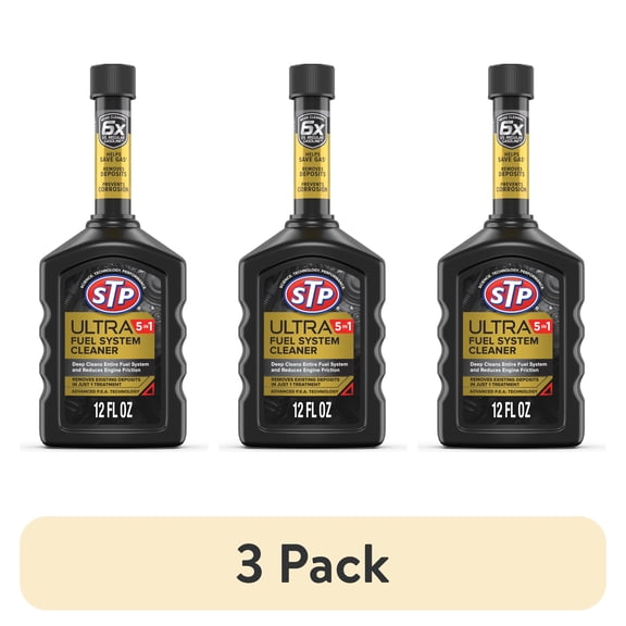(3 pack) STP Ultra 5-in-1 Fuel System Cleaner Gas Additive, 12 fl oz