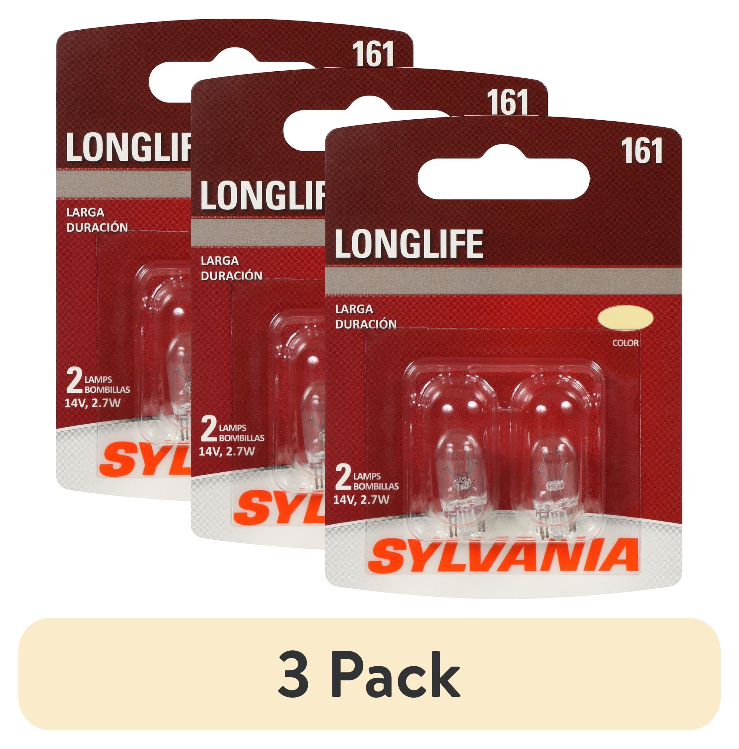 (3 pack) Sylvania 161 Long Life Mini Bulb, 2 Pack, Compatible with Multiple Cars