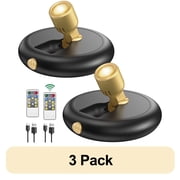 3 pack SZRSTH LED Spotlight Indoor - 2Pcs Battery Spot Light with Dimmable Timer Remote for Wall Display Painting Dartboard Artwork Accent
