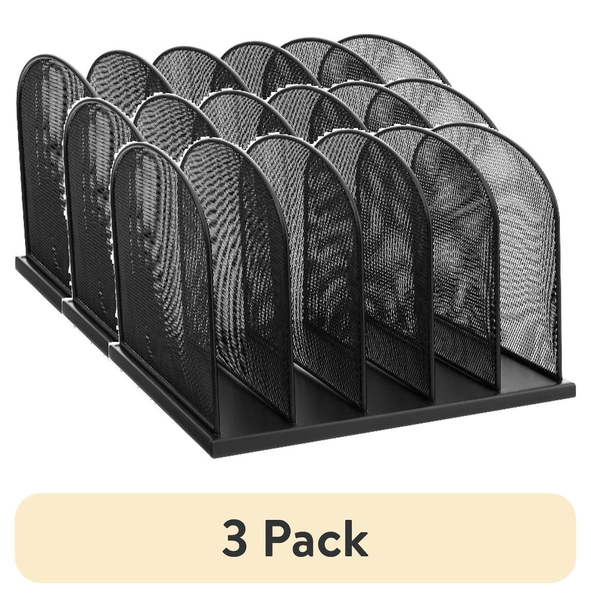 (3 pack) Safco Onyx Black Steel Metal Mesh Desk Organizer with 5 ...