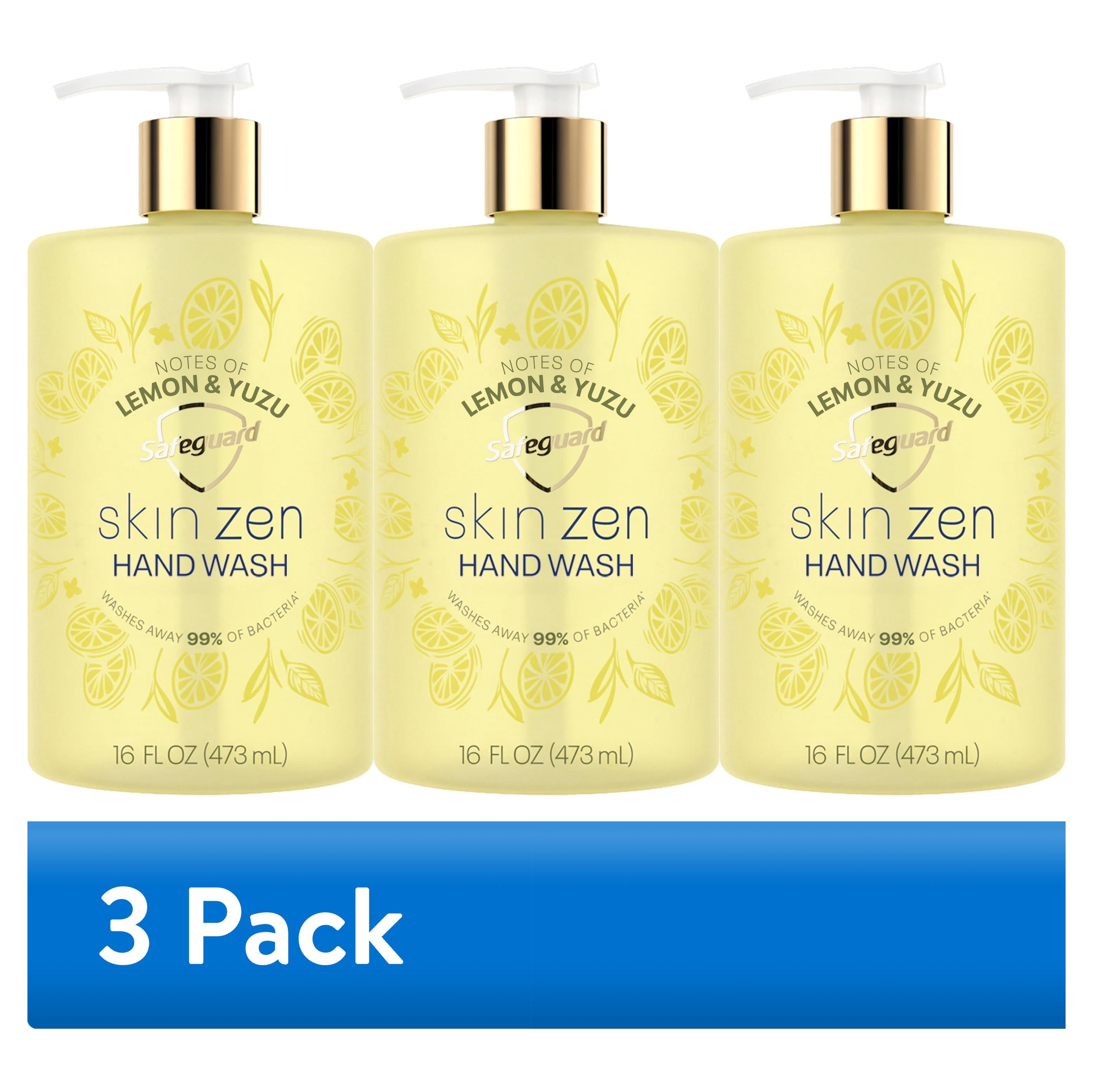 (3 pack) Safeguard Skin Zen Liquid Hand Soap, Notes of Lemon & Yuzu, 16 fl oz