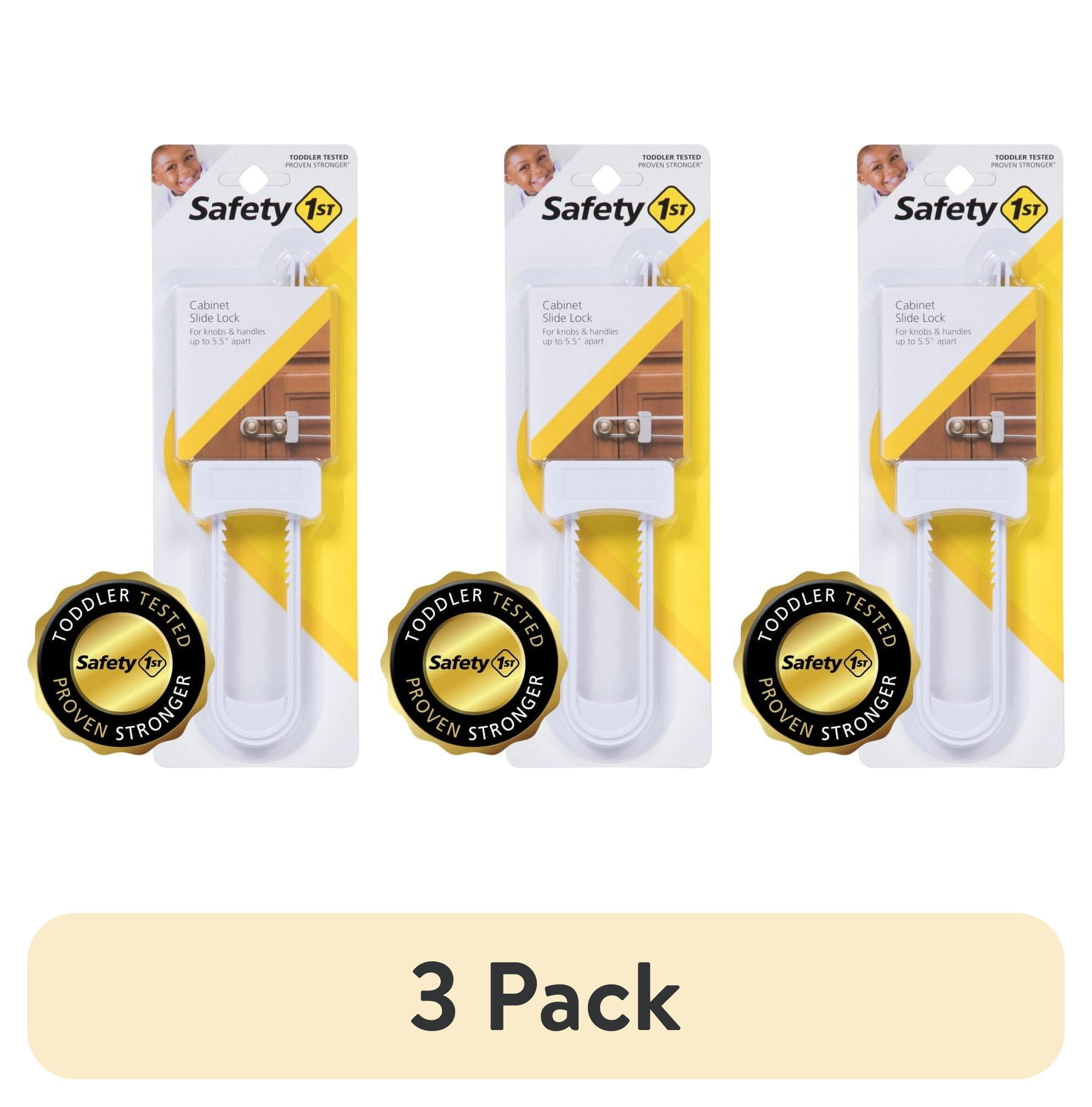 (3 pack) Safety 1ˢᵗ Cabinet Slide Lock (1pk), White, Toddler