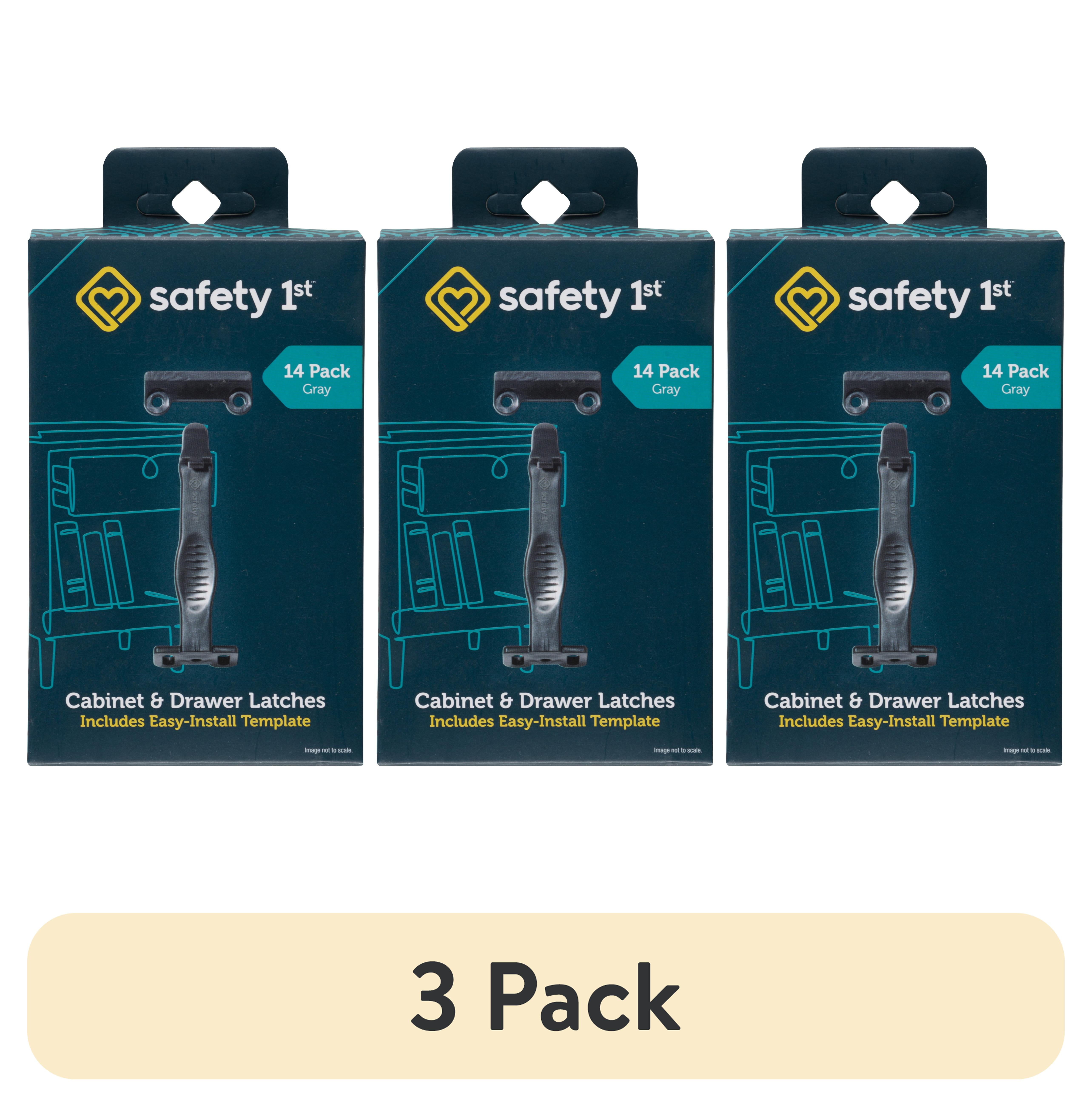 (3 pack) Safety 1st Cabinet & Drawer Latches (14pk), Decor, Black, Toddler