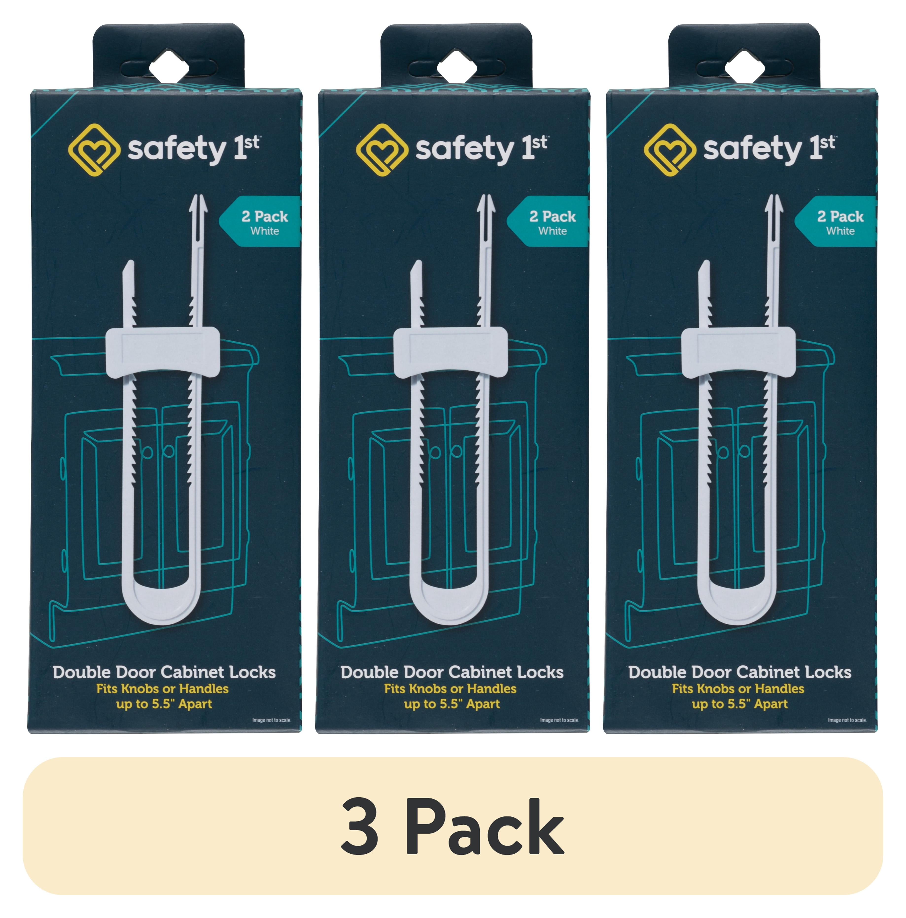 (3 pack) Safety 1st Double Door Baby-Proofing Cabinet Lock (2pk), White, Toddler