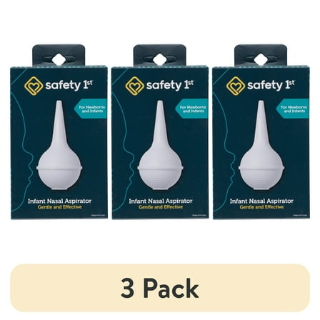 (3 pack) Safety 1st Improved Nasal Aspirator, White, Infant