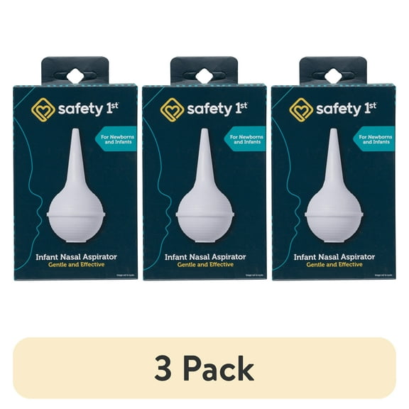 (3 pack) Safety 1st Improved Nasal Aspirator, White, Infant