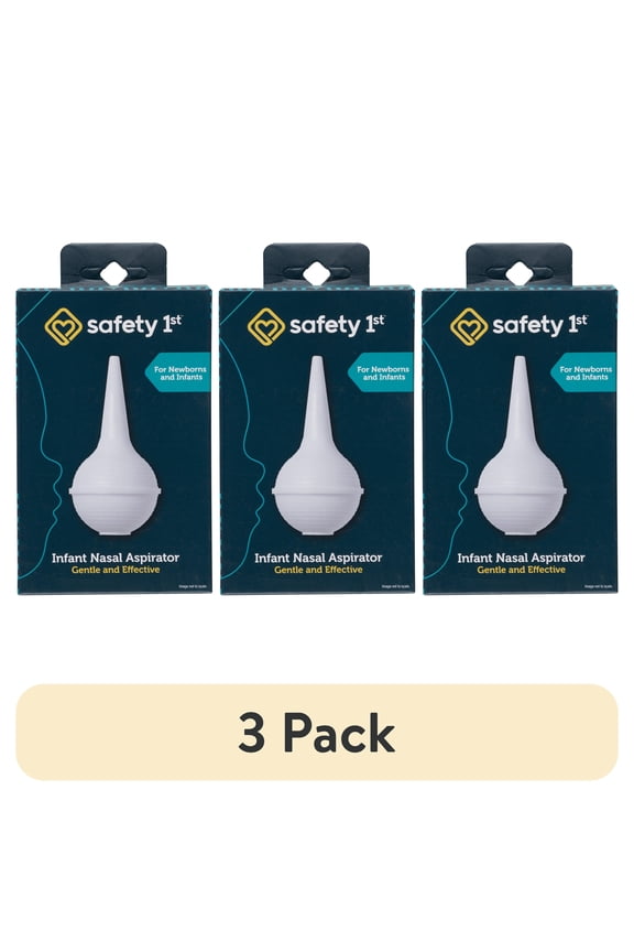 (3 pack) Safety 1st Improved Nasal Aspirator, White, Infant