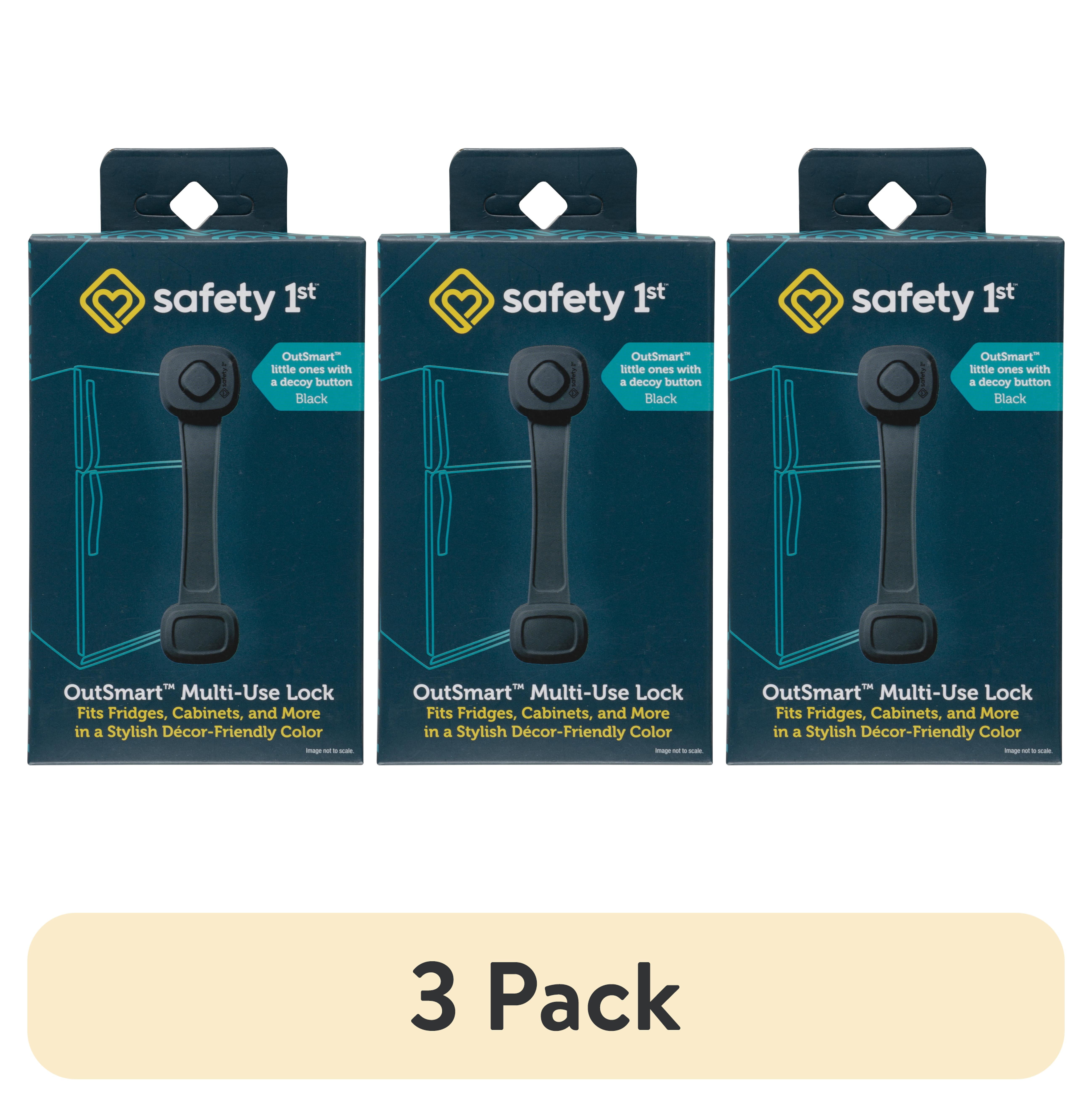 (3 pack) Safety 1st OutSmart Multi-Use Lock, Black, Toddler
