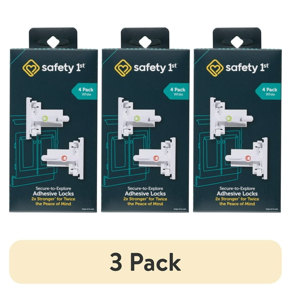 (3 pack) Safety 1st Secure-to-Explore Adhesive Safety Locks (4 Locks), White, Toddler