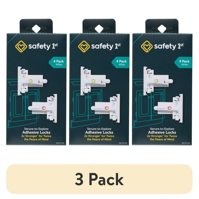 (3 pack) Safety 1st Secure-to-Explore Adhesive Locks (4 Locks), White ...