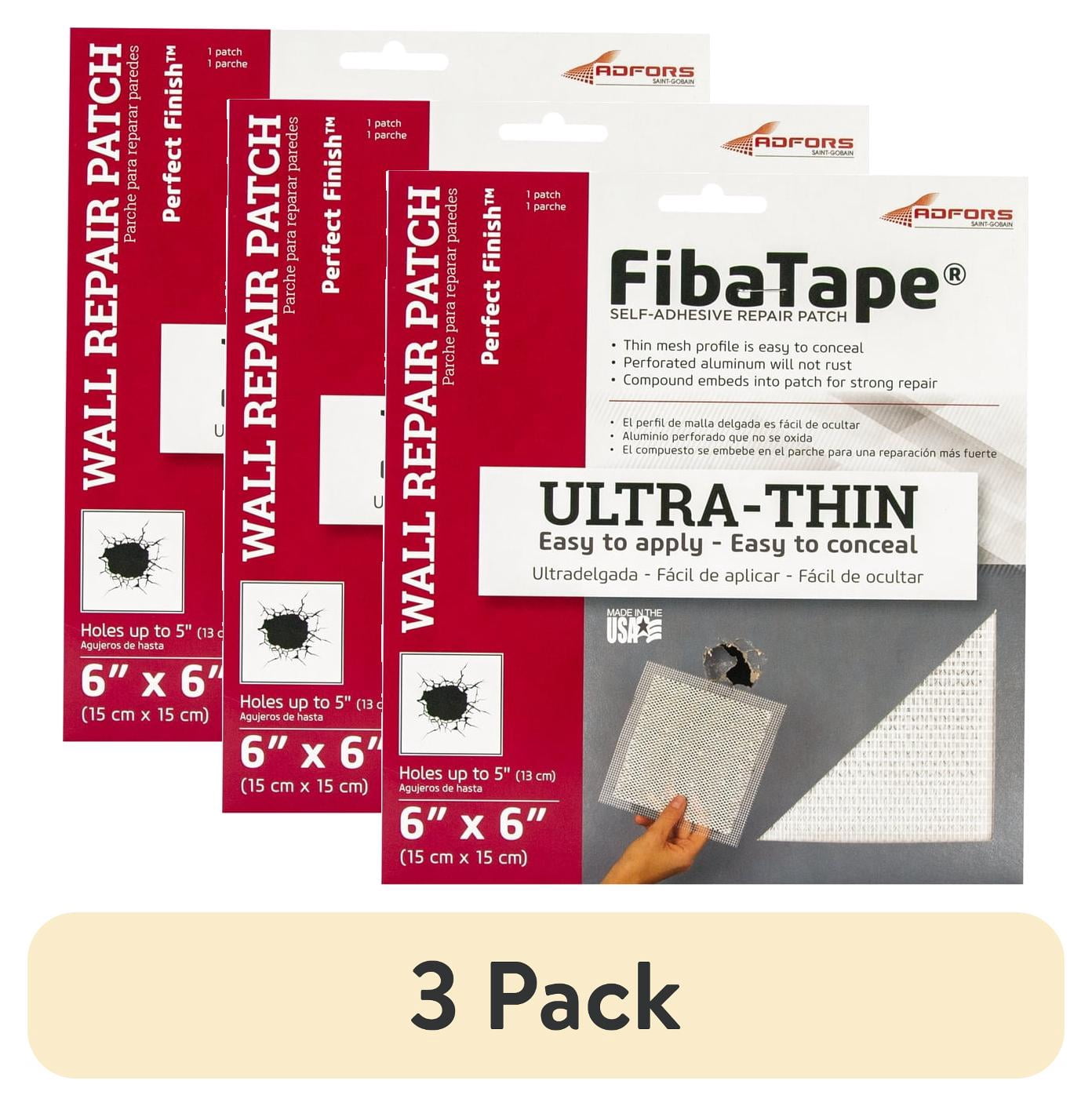 (3 pack) Saint-Gobain ADFORS FibaTape Perfect Finish 6 in. x 6 in. Self-Adhesive Wall Repair Patch, White