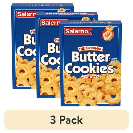 (3 pack) Salerno Original Butter Cookies, 16 oz Box