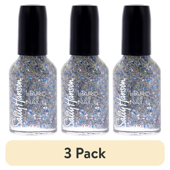 (3 pack) Sally Hansen Hard as Nails - Ice Queen, Glitter Nail Polish .45 fl oz