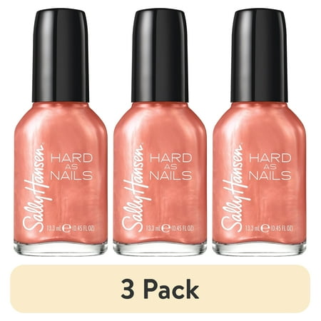 (3 pack) Sally Hansen Hard as Nails Nail Polish, Walk The Plank, 0.45 oz, No Chipping or Splitting