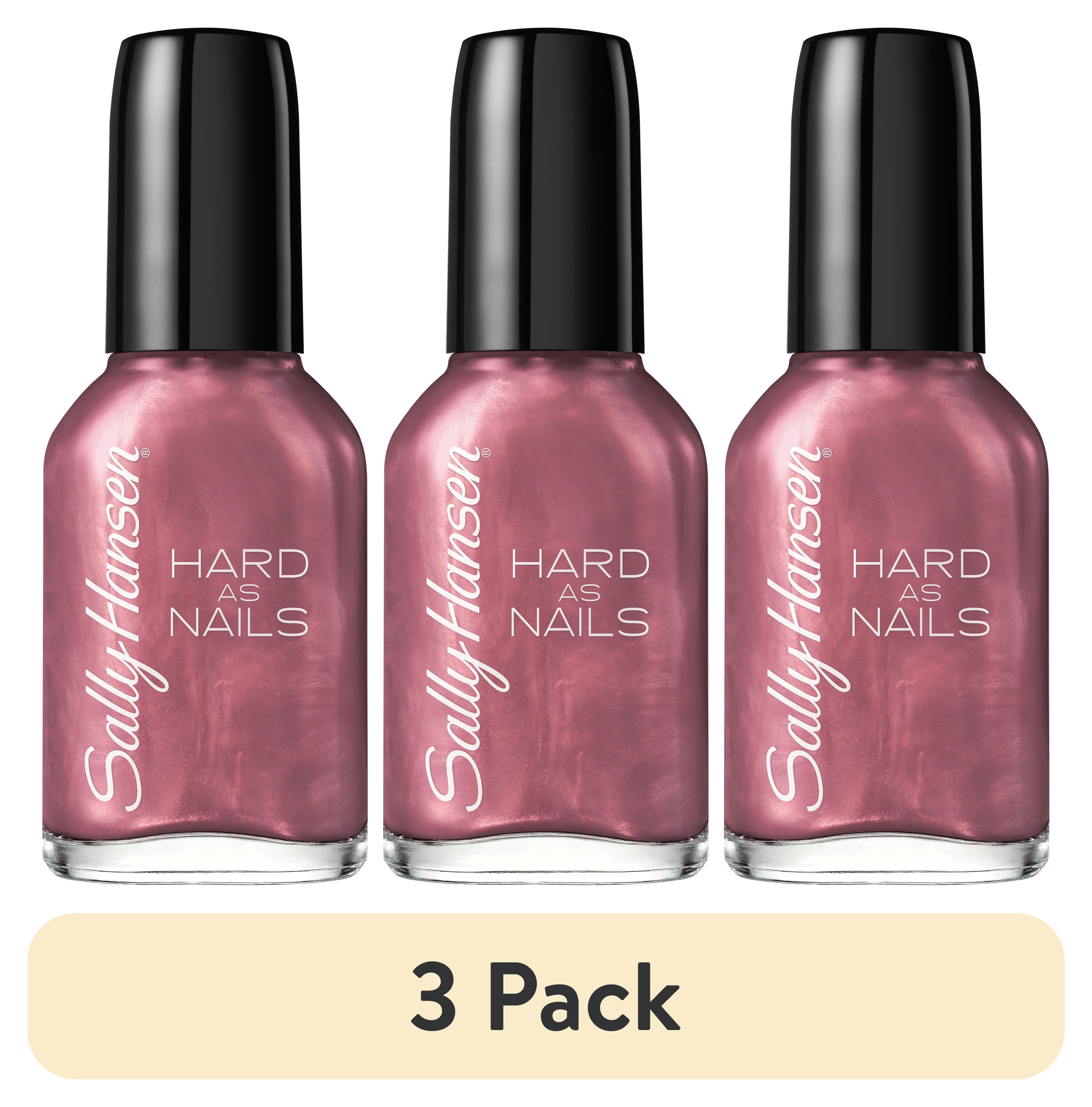 (3 pack) Sally Hansen Hard as Nails Nail Polish, Brownstone, 0.45 oz, No Chipping or Splitting