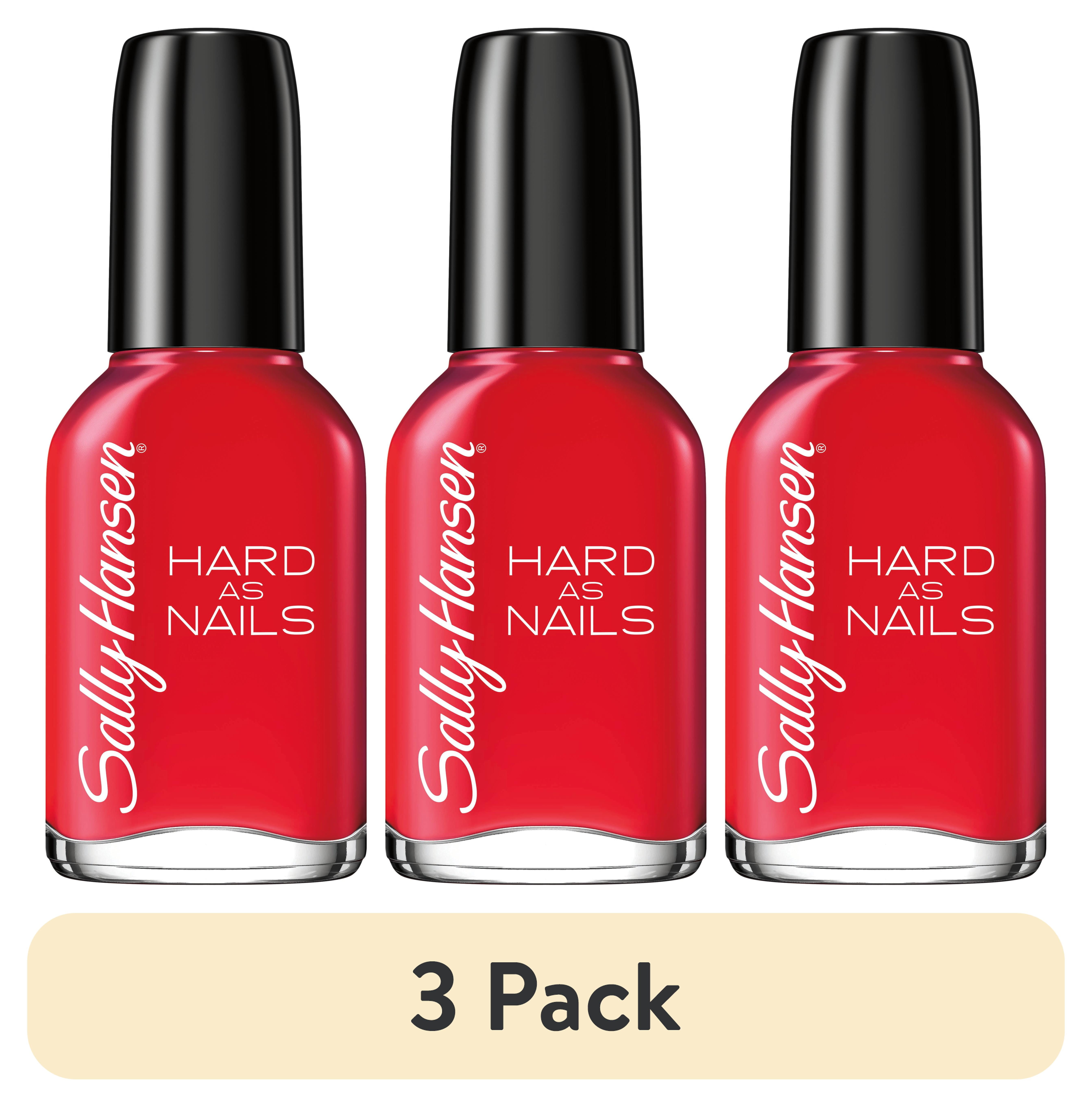 (3 pack) Sally Hansen Hard as Nails Nail Polish, Hearty, 0.45 oz, No Chipping or Splitting