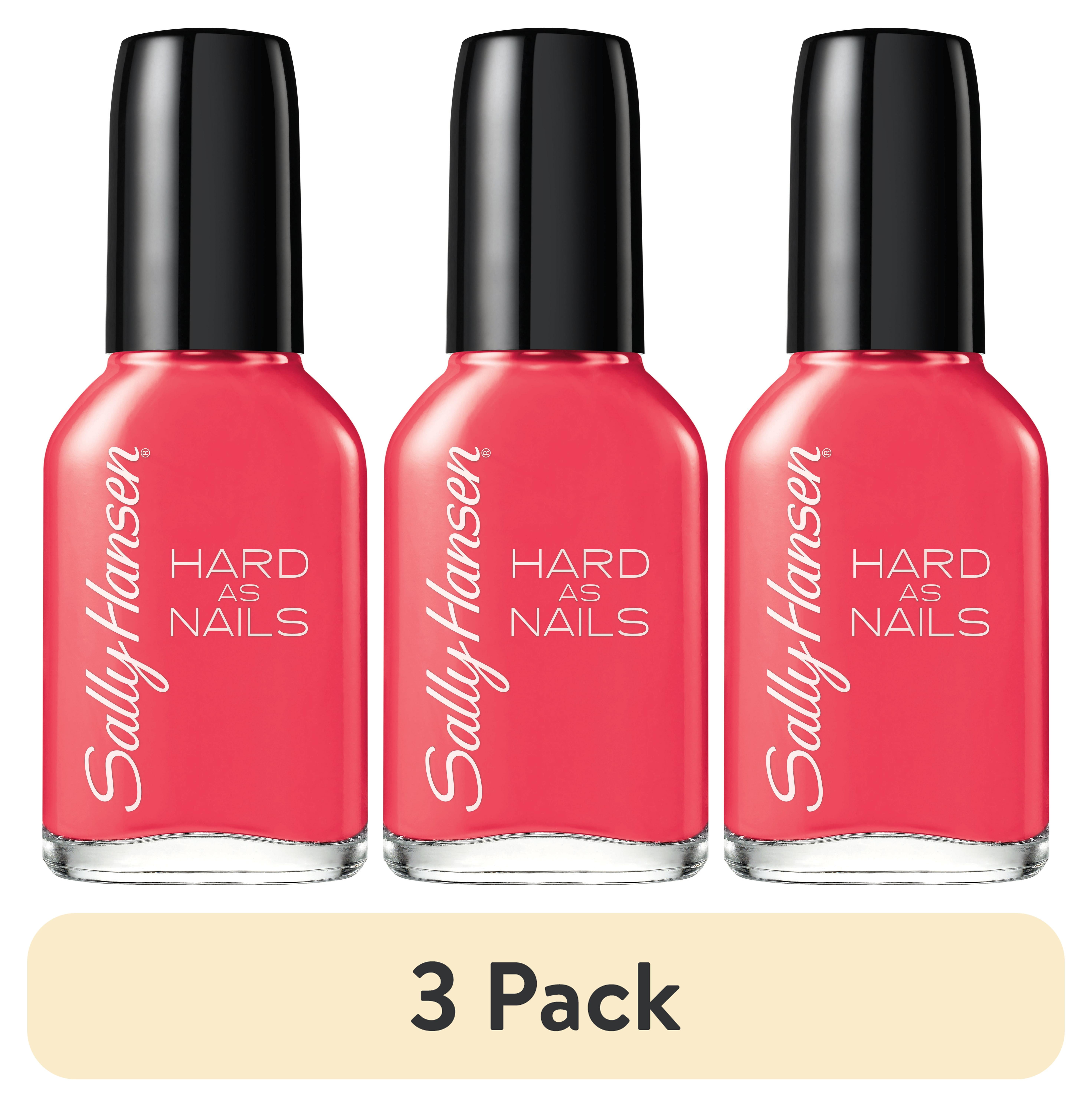 (3 pack) Sally Hansen Hard as Nails Nail Polish, Mighty Mango, 0.45 oz, No Chipping or Splitting