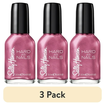 (3 pack) Sally Hansen Hard as Nails Nail Polish, Rock Hard, 0.45 oz, No Chipping or Splitting