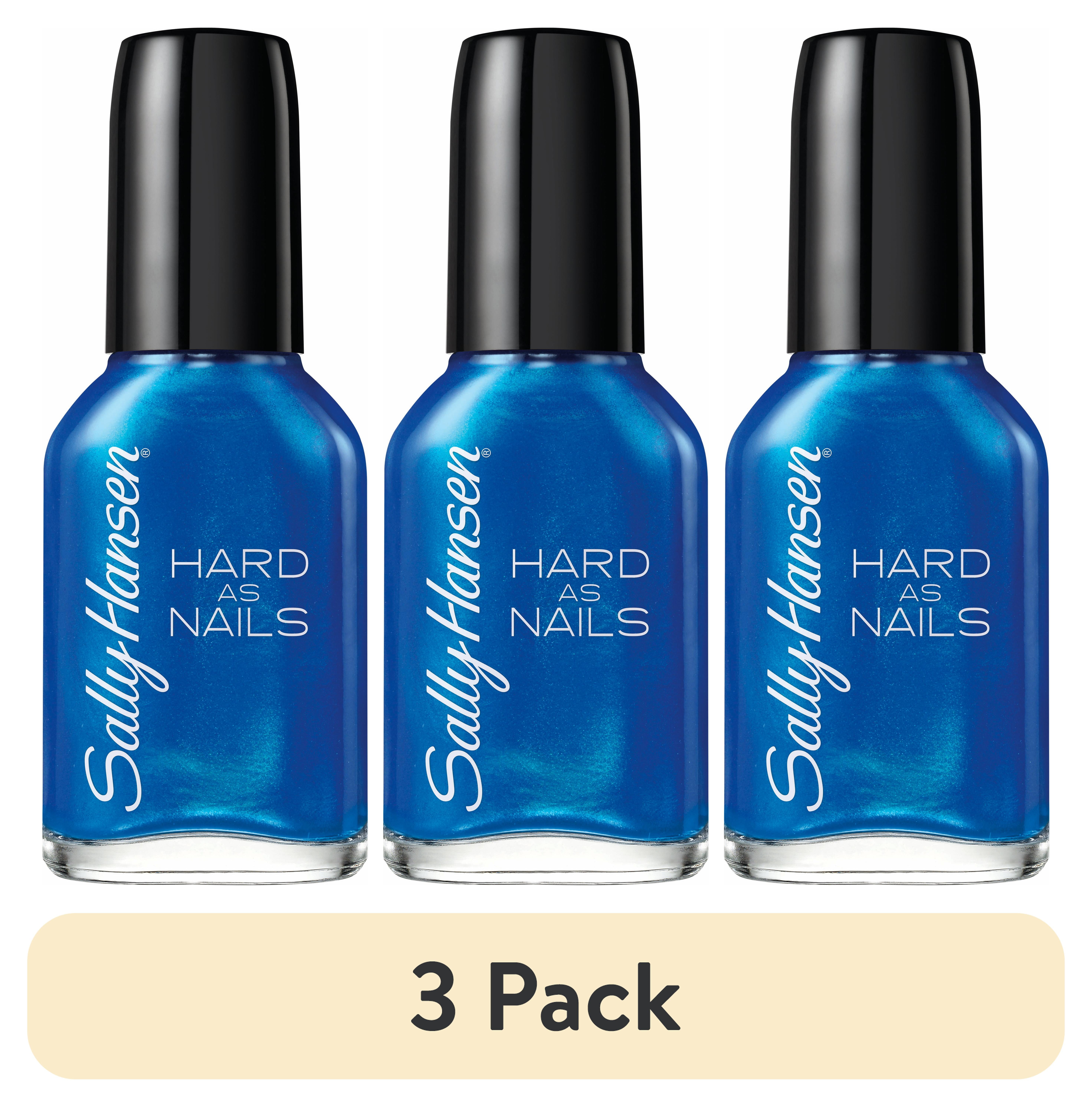 3 pack) Sally Hansen Hard as Nails Nail Polish, Sturdy Sapphire