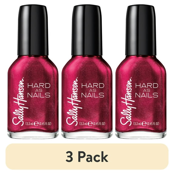 (3 pack) Sally Hansen Hard as Nails Nail Polish, Unbreakable Heart, 0.45 oz, No Chipping or Splitting