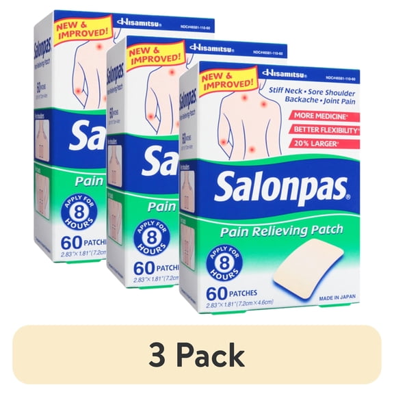 (3 pack) Salonpas Pain Relief Patches 60 ea - Pack of 1