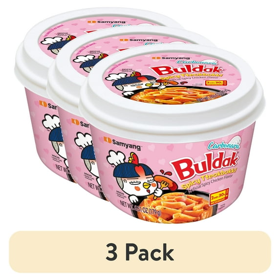 (3 pack) Samyang Topokki Carbo Hot Chicken Bowl - Buldak Tteokbokki (179g)