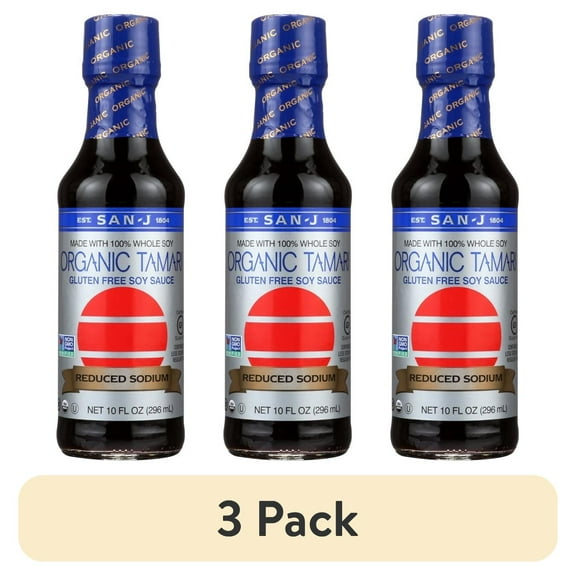 (3 pack) San J Tamari Soy Sauce Organic, 10 Fl Oz