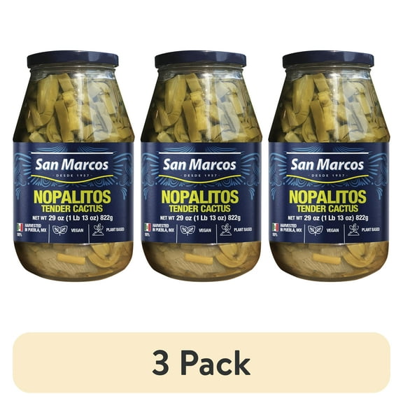 (3 pack) San Marcos Natural Tender Cactus 29oz Shelf Stable Jar