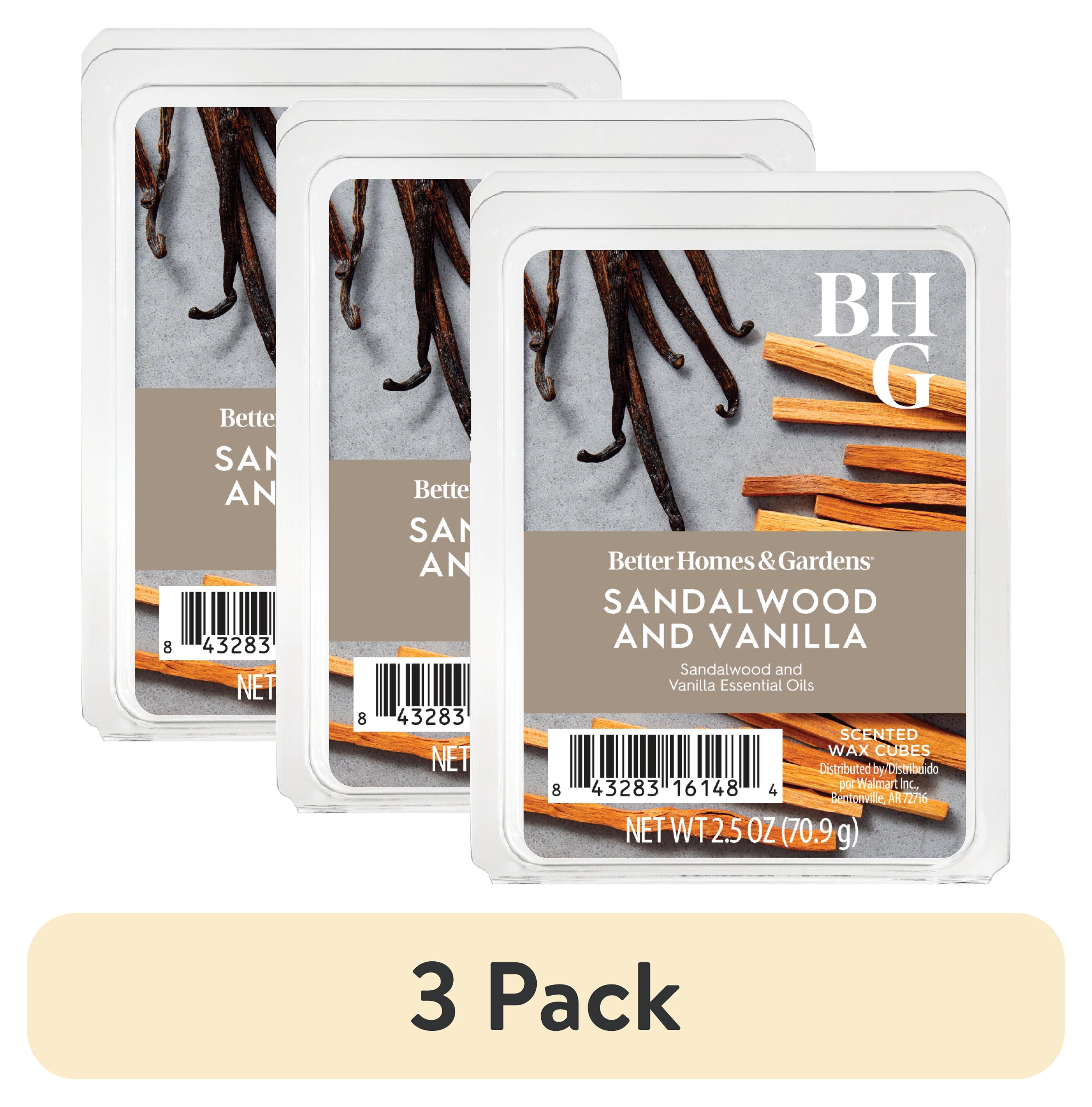 (3 pack) Sandalwood & Vanilla Scented Wax Melts, Better Homes & Gardens, 2.5 oz