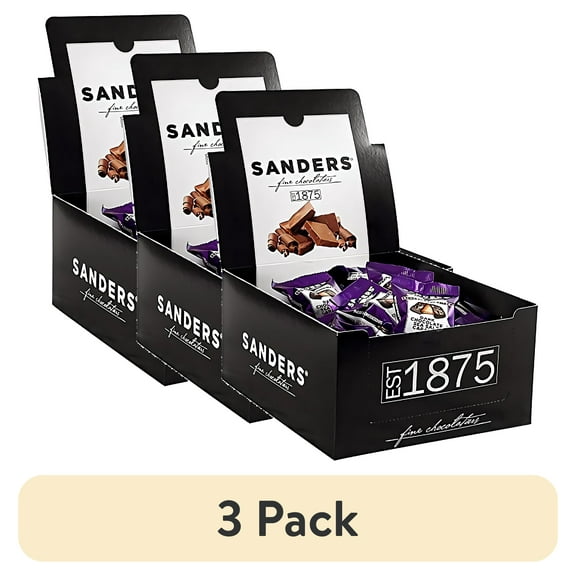 (3 pack) Sanders Dark Chocolate Sea Salt Caramels, Kettle Cooked Caramel Covered in Dark Chocolate, Individually Wrapped (48 Count)