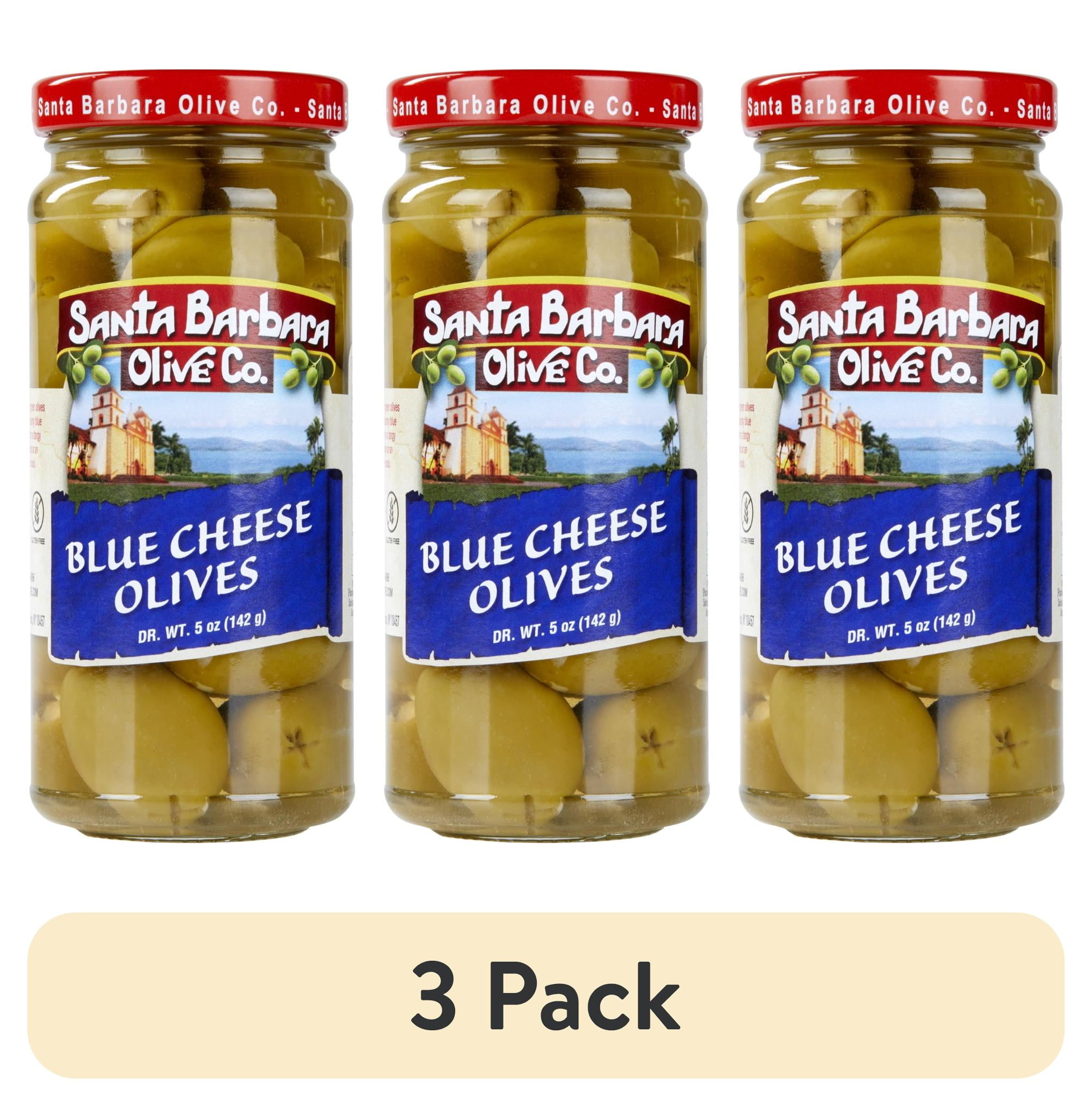 (3 pack) Santa Barbara Bleu Cheese Stuffed Olives, 5 oz
