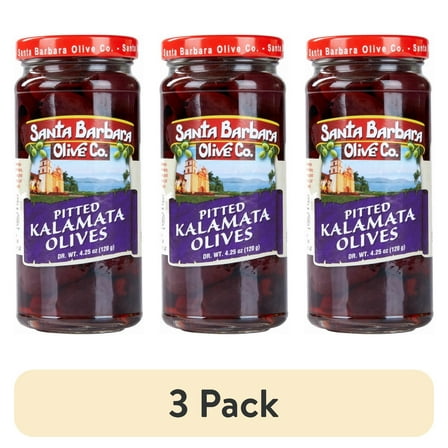 (3 pack) Santa Barbara Olive Co. Kalamata Olives, 4.5 oz