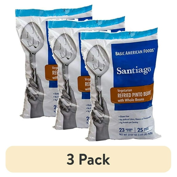 (3 pack) Santiago Vegetarian Refried Pinto Beans, 27.09 Ounces