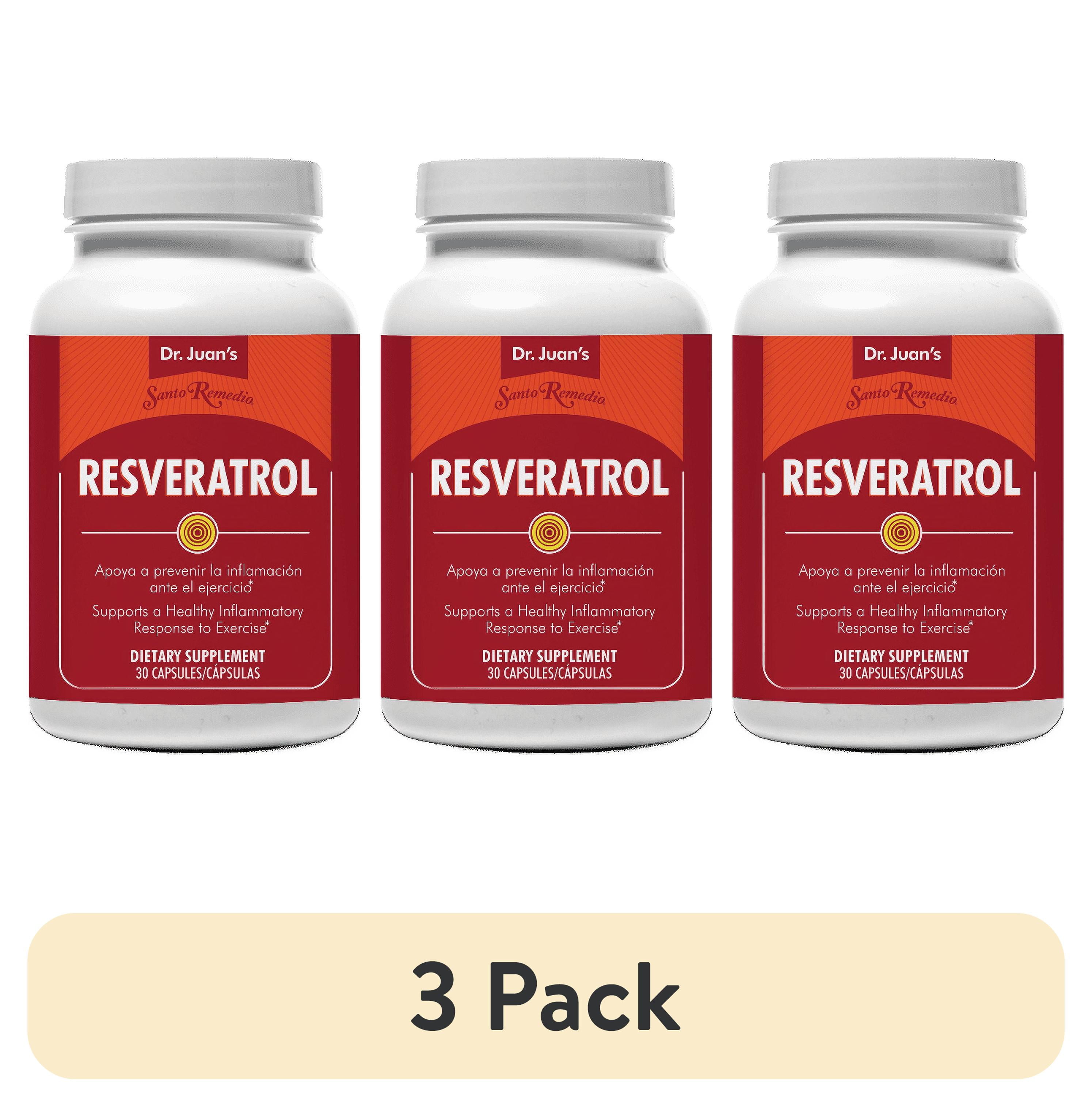 (3 pack) Santo Remedio Resveratrol Supports Inflammation 30 Count, Dietary Supplements, Inflammation Support