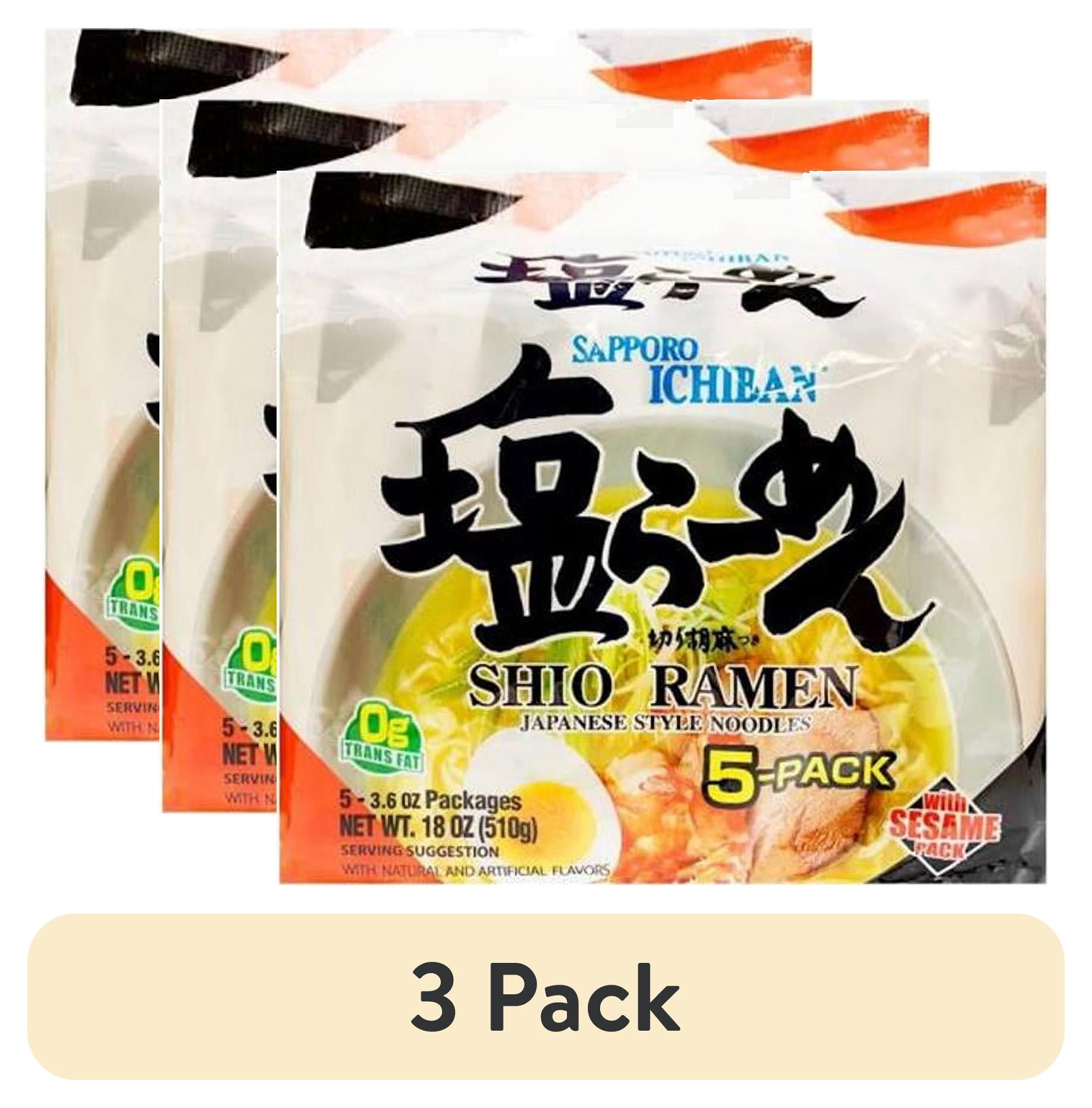 (3 pack) Sapporo Ichiban Shio Ramen, Prepared Soup, (5-Pack)