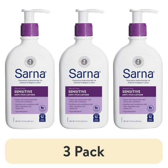 (3 pack) Sarna Sensitive Steroid-Free Anti-Itch Lotion, 7.5oz