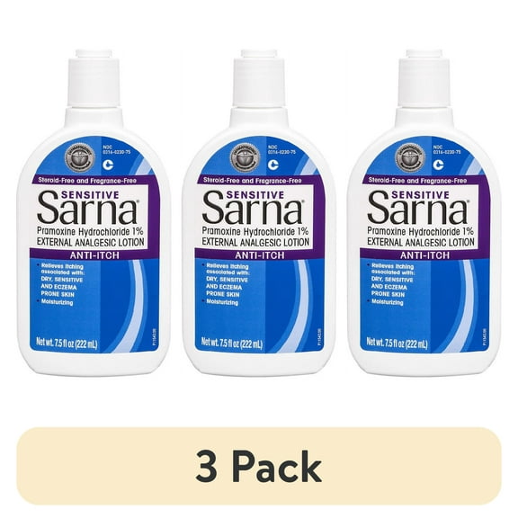 (3 pack) Sarna Sensitive Steroid-Free Anti-Itch Lotion Unscented