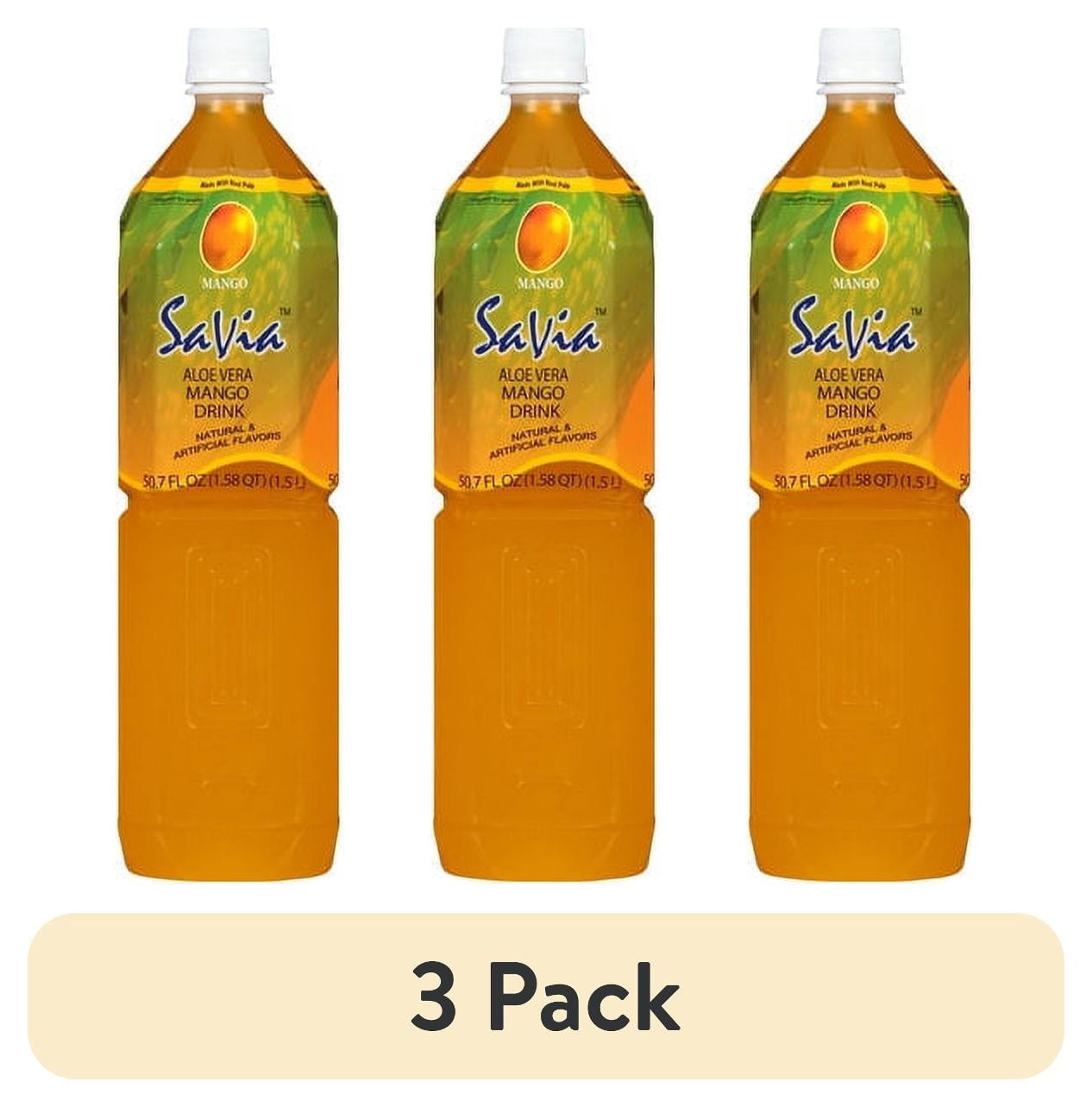 (3 pack) Savia Aloe Vera Juice, Mango, 50.7 Fl Oz