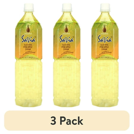 (3 pack) Savia Aloe Vera Juice, Pineapple, 50.7 Fl Oz