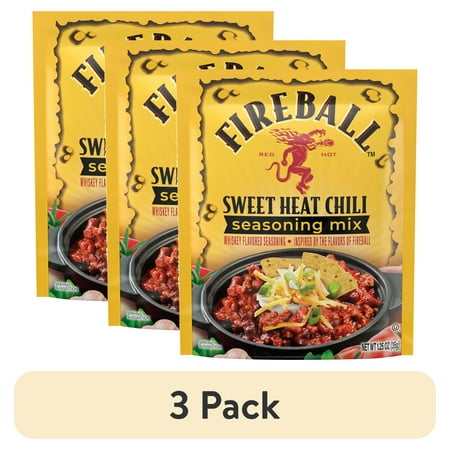 (3 pack) Sazerac Fireball Sweet Heat Chili Seasoning, 1.25 oz Packet