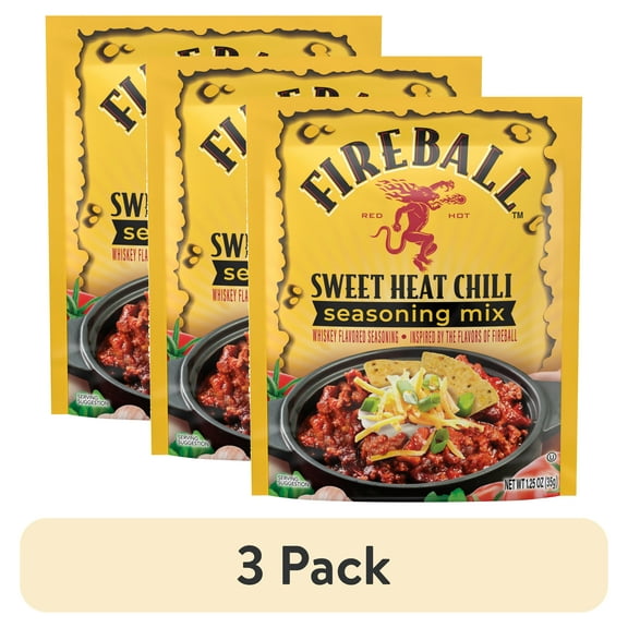 (3 pack) Sazerac Fireball Sweet Heat Chili Seasoning, 1.25 oz Packet