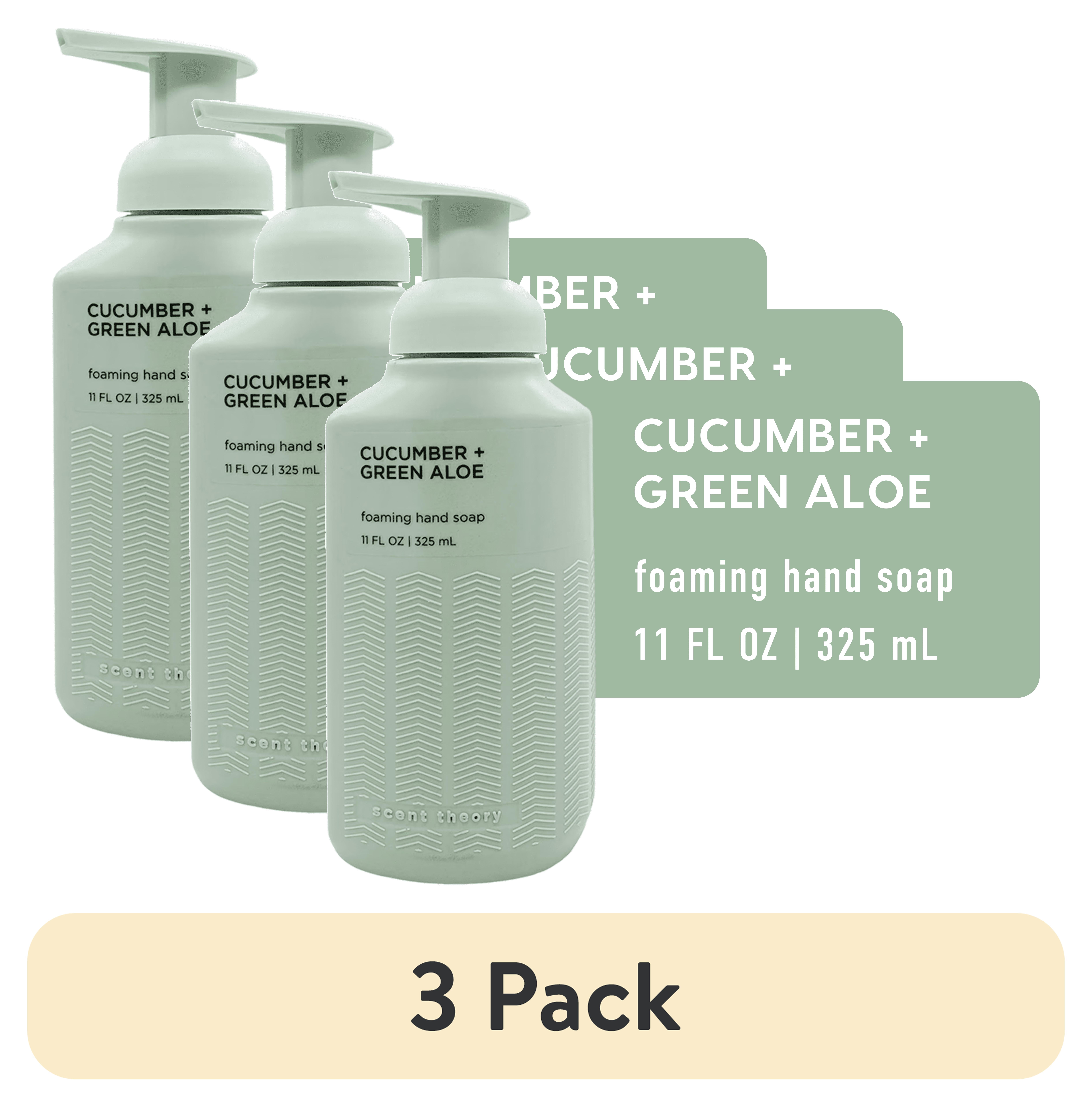 3 pack) Scent Theory Foaming Hand Soap, Cucumber and Green Aloe