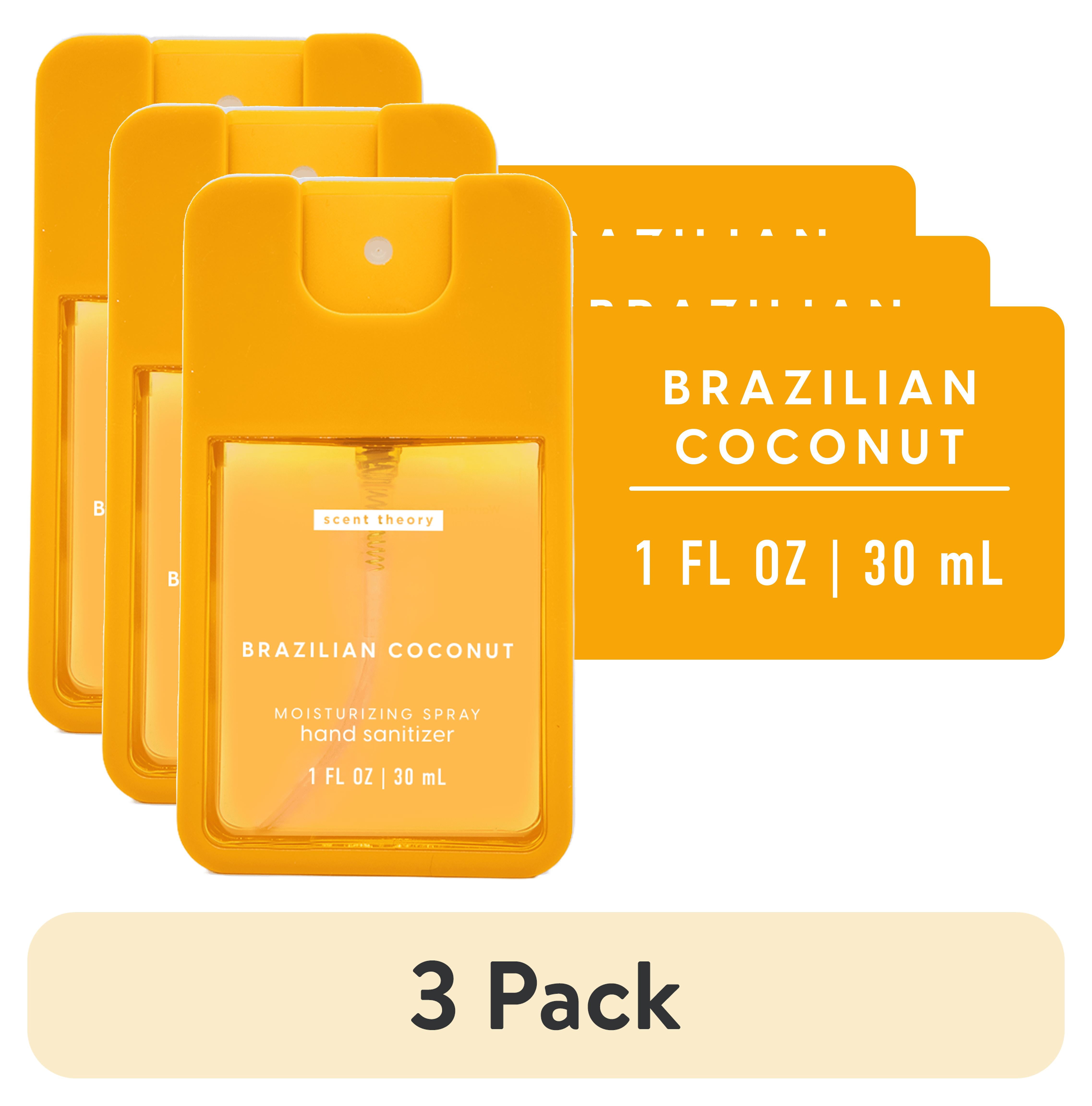 (3 pack) Scent Theory Hand Sanitizer Spray, Brazilian Coconut, 1 fl oz