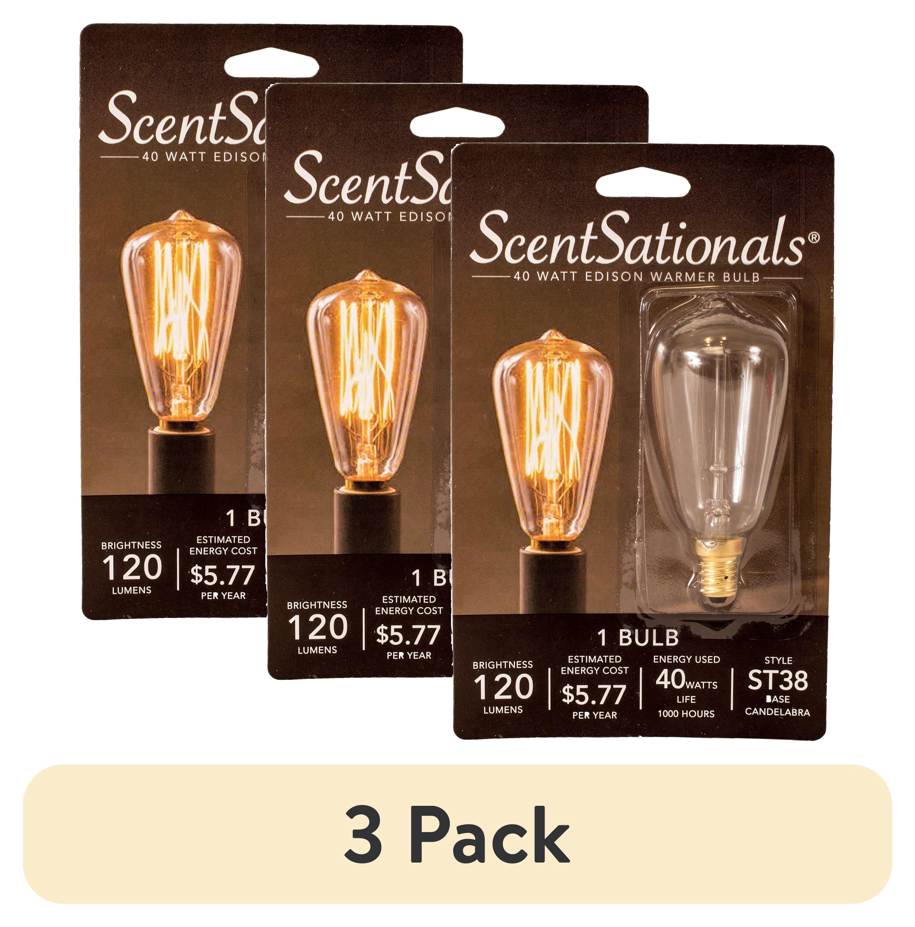 (3 pack) ScentSationals 40 Watt Edison Wax Warmer Replacement Light Bulb
