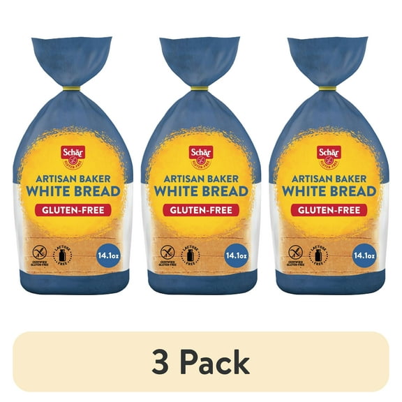 (3 pack) Schar Gluten Free Artisan Baker White Sourdough Bread Loaf, Regular, Shelf-Stable, 14.1 oz