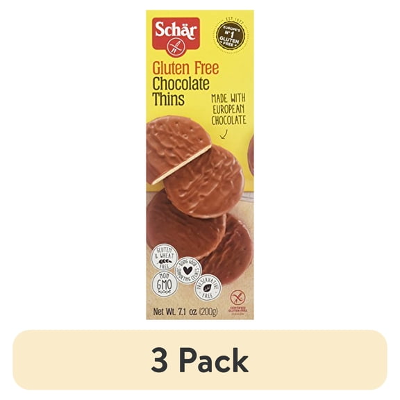 (3 pack) Schar Gluten Free Chocolate Thins, 7.1 oz., 12-Pack