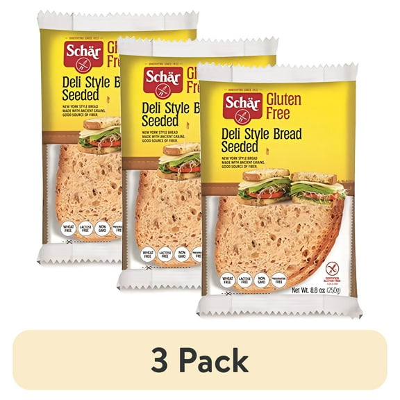 (3 pack) Schar Gluten Free Deli Style Sourdough Seeded Bread, 8.8 Oz Pack of 5